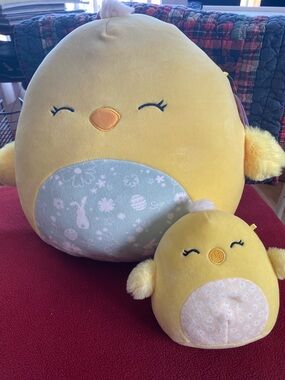 Squishmallows Yellow Chick Plush Toy (Aimee) & Baby Chick - (Aimee)